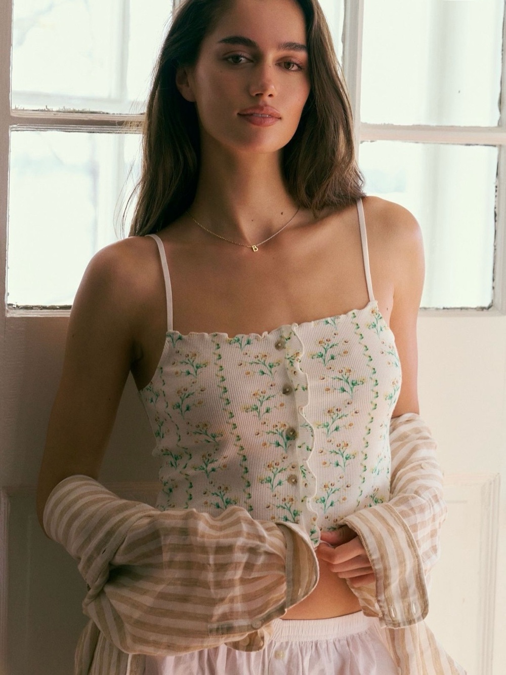 Lyrebird from Anthropologie Ribbed Square-Neck Cami Top -NWT